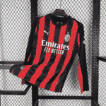 AC Milan 2025-26 Home Long Sleeve Jersey Fan Version