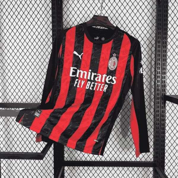 AC Milan 2025-26 Home Long Sleeve Jersey Fan Version