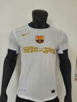 Barcelona 2025-26 White Gold Graffiti Cactus Jack Special Edition Jersey Player Version