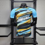 Olympique de Marseille 2025-26 Blue Yellow Brushstroke Training Jersey Player Version