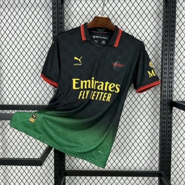 AC Milan 2025-26 Black & Green Co-Branded Diavoli OFF-WHITE Jersey