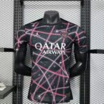 PSG 2025-26 Black Pink Laser Pre-Match Training Jersey Player Version