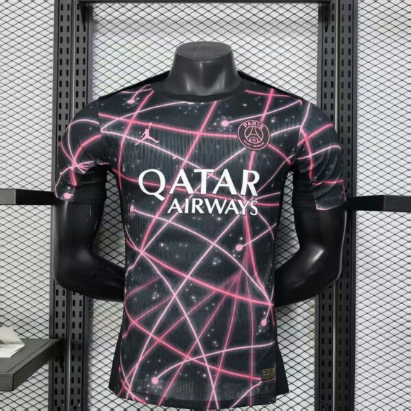 PSG 2025-26 Black Pink Laser Pre-Match Training Jersey Player Version
