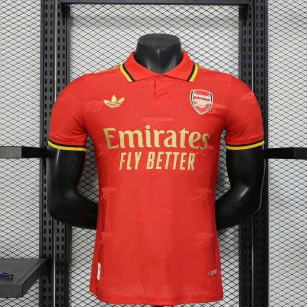 Arsenal 2025-26 Red Yellow Collar Special Edition Jersey Player Version