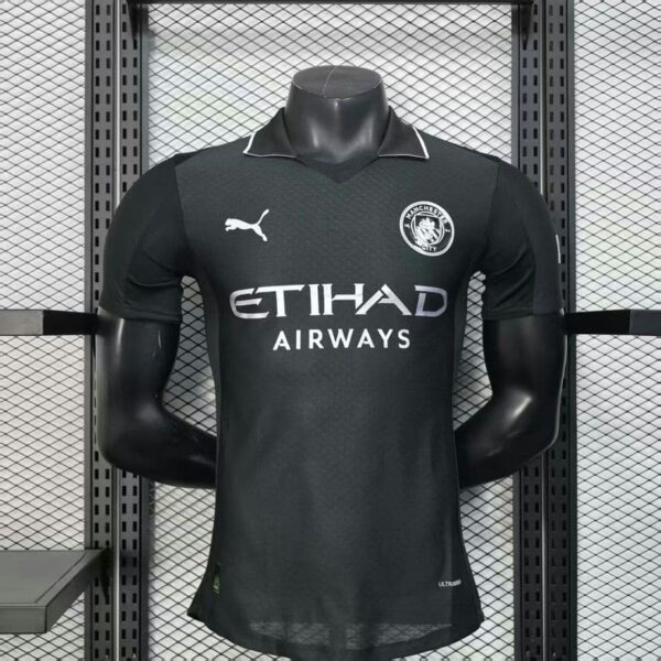 Manchester City 2025-26 Black Silver Special Edition Jersey Player Version