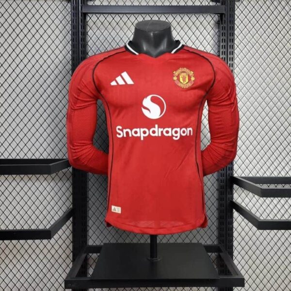 Manchester United 2025-26 Home Jersey Long Sleeve Player Version