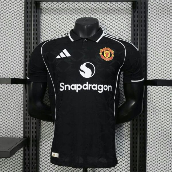 Manchester United 2025-26 Black White Trim Special Edition Jersey Player Version