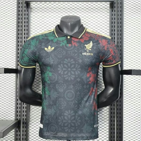Mexico 2025-26 Black Red Green Floral Special Edition Jersey Player Version