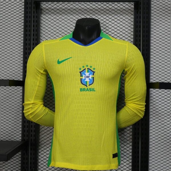 Brazil 2025-26 Home Long Sleeve Jersey Player Version