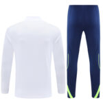 Real Madrid 2025-26 White Green Half Zip Long Sleeve Training Kit - Image 2