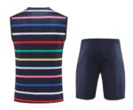 France 2025-26 Black with Multi-Color Stripes Vest Training Kit - Image 2