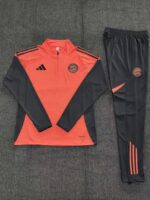 Bayern Munich 2025-26 Orange Half Zip Long Sleeve Kids Training Kit - Image 2