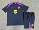 Barcelona 2025-26 Royal Blue Short Sleeve Kids Training Kit - Image 2