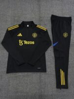 Manchester United 2025-26 Black Half Zip Long Sleeve Kids Training Kit - Image 2