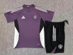 Manchester United 2025-26 Purple Short Sleeve Kids Training Kit - Image 2