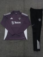 Manchester United 2025-26 Purple Half Zip Long Sleeve Kids Training Kit - Image 2