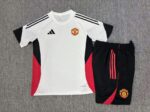 Manchester United 2025-26 White Short Sleeve Kids Training Kit - Image 2