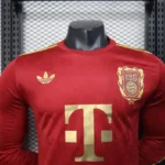 Bayern Munich 2025-26 Red Gold 125th Anniversary Special Edition Long Sleeve Jersey Player Version - Image 3