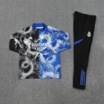 Real Madrid 2025-26 Black Blue Half Zip Long Sleeve Training Kit - Image 3