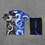 Real Madrid 2025-26 Black Blue Short Sleeve Training Kit - Image 3