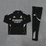 Real Madrid 2025-26 Black Half Zip Long Sleeve Training Kit - Image 3