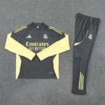 Real Madrid 2025-26 Dark Grey Half Zip Long Sleeve Training Kit - Image 3