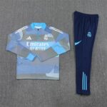 Real Madrid 2025-26 Light Blue (Camo Edition) Half Zip Long Sleeve Training Kit - Image 3