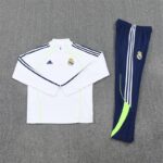 Real Madrid 2025-26 White Green Half Zip Long Sleeve Training Kit - Image 3