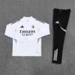 Real Madrid 2025-26 White Half Zip Long Sleeve Training Kit - Image 3
