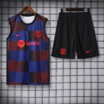 Barcelona 2025-26 Black with Red and Blue Stripes Vest Training Kit - Image 3