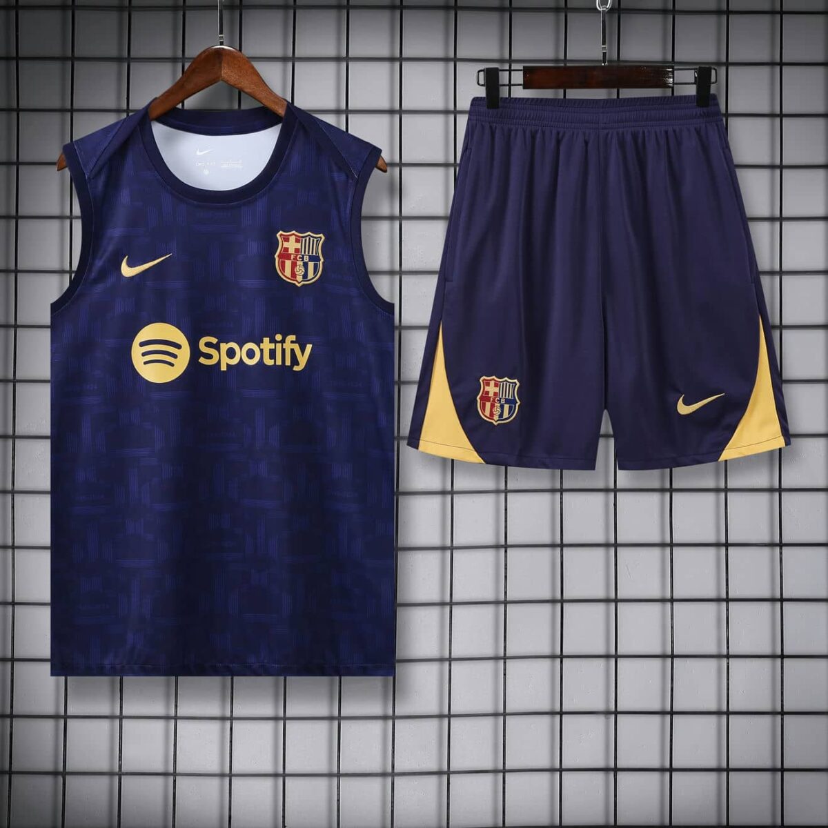 Barcelona 2025-26 Dark Blue with Gold Vest Training Kit - Image 3