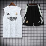Real Madrid 2025-26 White Geometric Vest Training Kit - Image 3
