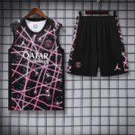 PSG Jordan 2025-26 Black Pink (Laser Grid Edition) Vest Training Kit - Image 3