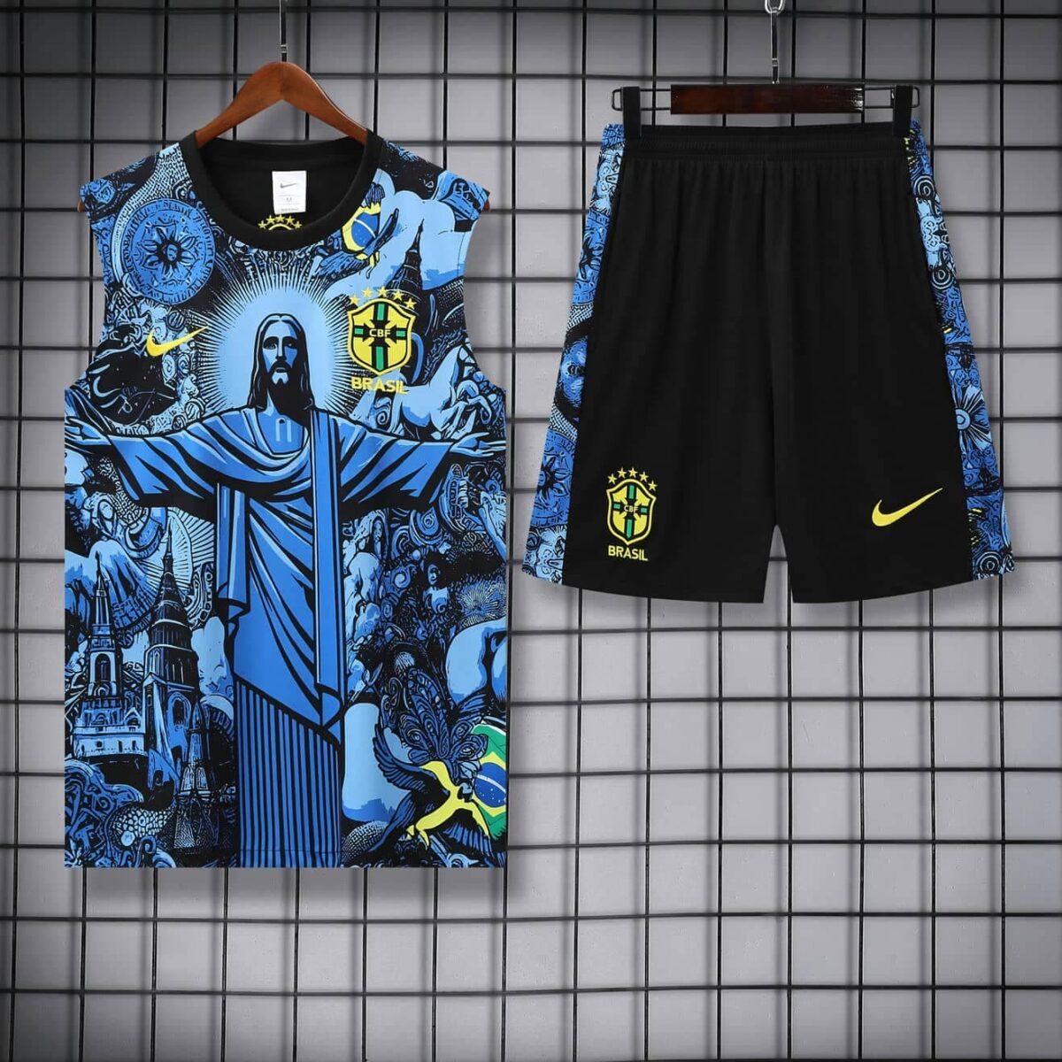 Brazil 2025-26 Blue Jesus Graphic Vest Training Kit - Image 3