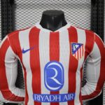 Atletico Madrid 2025-26 Home Long Sleeve Jersey Player Version - Image 3
