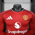 Manchester United 2025-26 Home Jersey Long Sleeve Player Version - Image 3