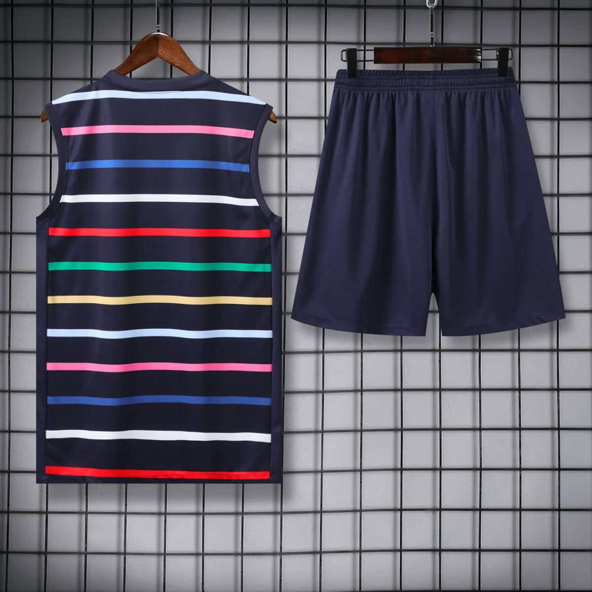 France 2025-26 Black with Multi-Color Stripes Vest Training Kit - Image 4