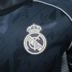Real Madrid 2025-26 Dark Grey Geometric Co-Branded Jersey Player Version - Image 4
