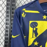 Atletico Madrid 2025-26 Blue Yellow Pre-Match Training Long Sleeve Jersey - Image 4