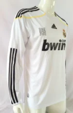 Real Madrid 2009-10 Home Retro Long Sleeve Jersey - Image 4