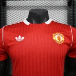 Manchester United 2025-26 Red White Collar Pinstripes Co-Branded Jersey Player Version - Image 5