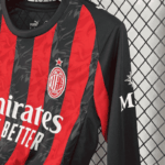 AC Milan 2025-26 Home Long Sleeve Jersey Fan Version - Image 9