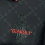 AC Milan 2025-26 Black & Green Co-Branded Diavoli OFF-WHITE Jersey - Image 5