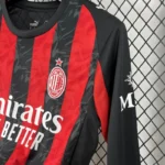 AC Milan 2025-26 Home Long Sleeve Jersey Fan Version - Image 10