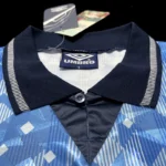 England 1990-91 Blue Retro Jersey - Image 6