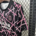 PSG 2025-26 Black with Pink Laser Grid Pattern Pre-Match Training Jersey - Image 7