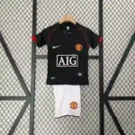 Manchester United 2007-08 Second Away Retro Kids Kit