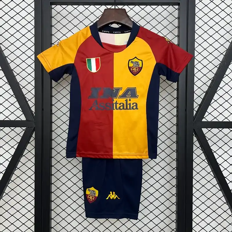 01-591.webp AS Roma 2001-02 Home Retro Kids Kit - Image 1
