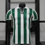 Al-Ittihad 2026-27 Green-White Striped Lace-Up Special Edition Jersey Player Version