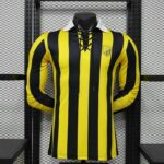 Al-Ittihad 2026-27 Yellow-Black Striped Lace-Up Special Edition Long Sleeve Jersey Player Version